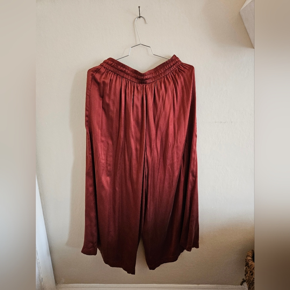 Zimmermann Rust Red Wide-Leg Pants 100% silk - Picture 5 of 10